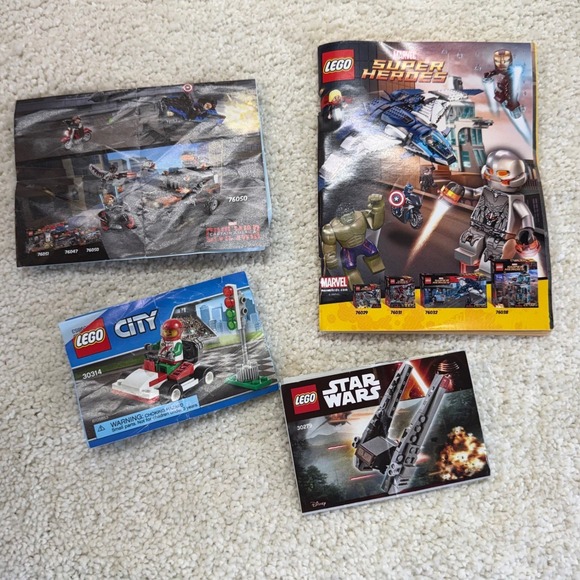 Lego Other - LEGO Instruction Manuals Lot Star Wars 30279 Marvel 76051 City 30314 Booklets